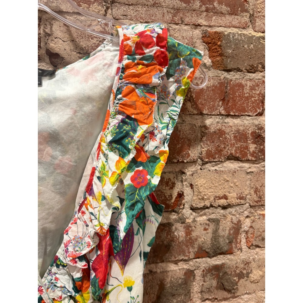 J.Crew Ratti Island Botanical Ruffle Front Maxi Dress Floral Size 6 AK625 - Picture 7 of 8